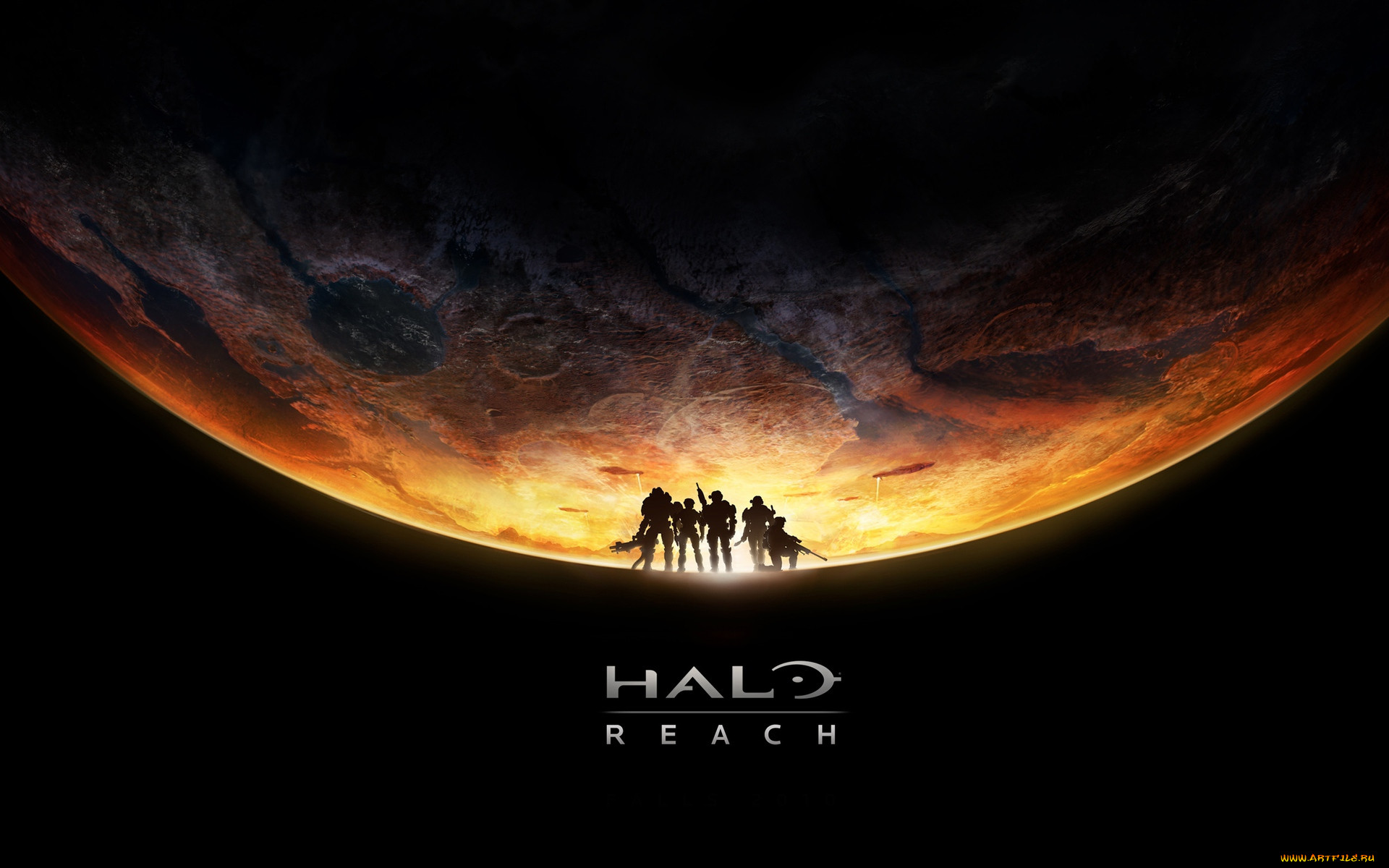 Обои Видео Игры Halo: Reach, обои для рабочего стола, фотографии видео игры,  halo, reach, оружие, люди, свечение, планета Обои для рабочего стола,  скачать обои картинки заставки на рабочий стол.